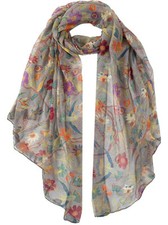Winter Women Girls Long Scarves with Robin Bird Floral Print Scarf Wrap Shawls