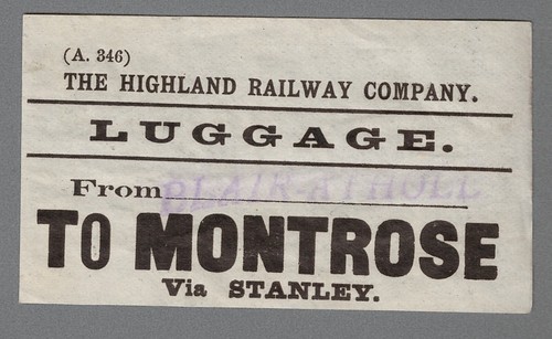 Highland railway luggage label - highland,