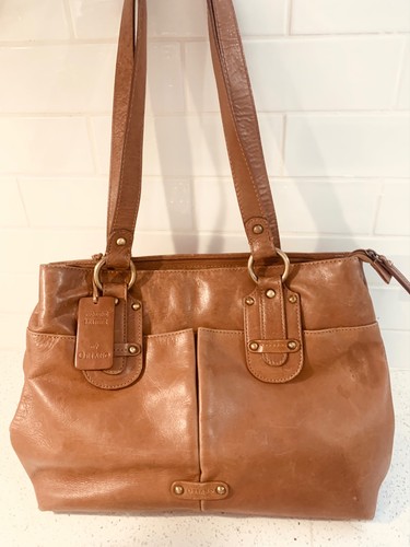 Leather tan tote shoulder - tote,