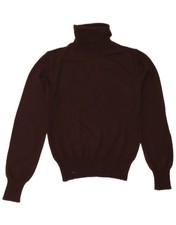 BENETTON Womens Roll Neck Jumper Sweater UK 10 Small Brown Wool WB05