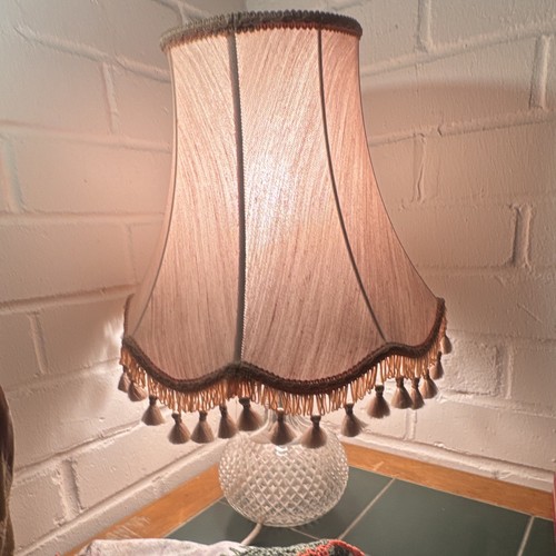Beige fabric bell lampshade - beige,