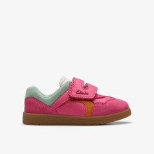Clarks Girls Disco Vibe Toddler Hot Pink Riptape,Trainers Leather Casual