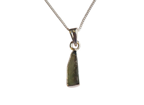 Silver set moldavite pendant - set,