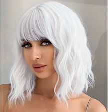 Short Pastel Wavy Bob Wig with