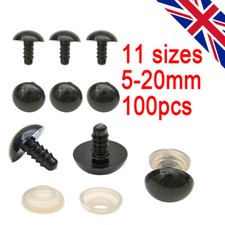 100pcs Plastic Safety Eyes Soft Toy Bear Dolls Animal Making DIY Craft Screw UK