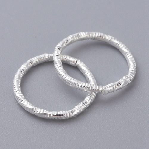 Textured closed jump rings - textured,