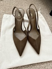 ZARA Khaki Satin Sling Back Heels