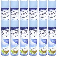 12 x Insette Air Freshener 300ml Spray Odour Eliminator & Fresh Linen Fragrance