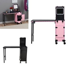Folding Portable Nail Table Manicure Table Outdoor Makeup Trolley Case WorkBench