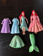 Disney Princess Little Mermaid Ariel Polly Pocket Doll Figures Rubber Dress Toy