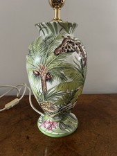 Giraffe’s, Zebra’s, Leopard And Foliage Italian Table Lamp
