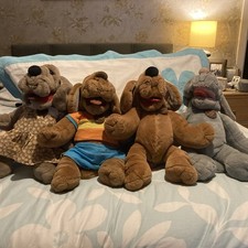 RARE Vintage 80’s Wrinkles The Dog Puppets Ganz Bros x 4 . 2 talk 2 Plain