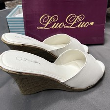 LuoLuo Women's White Wedge
