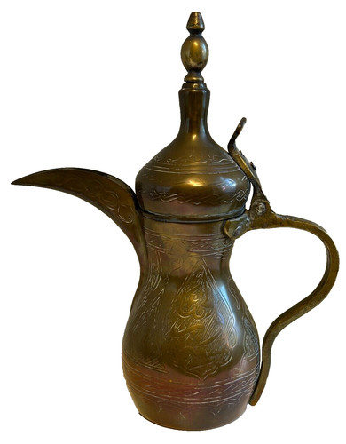 Antique brass dallah - dallah, coffee