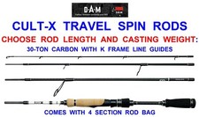 NEW DAM CULT-X 4pc TRAVEL SPIN RODS 30-TON CARBON FOR GAME COARSE SEA SPINNING