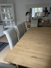 Beech Extendable Dining Room Table, 220/250 and 6 Seats