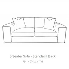 Hadley 3 seat sofa in Villa Anthracite
