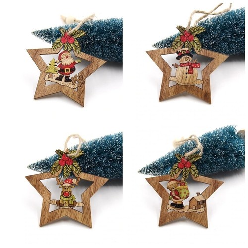 4pcs christmas wooden - 4pcs, tree