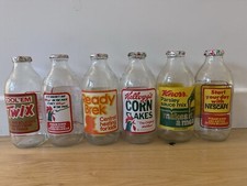 6 Vintage Milk Bottles And