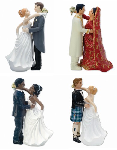 Bride and groom cake topper - and,