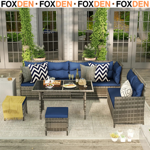 Seater rattan patio sofa - 7,