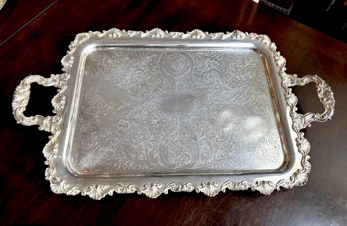 Silver plated tray large - plated,