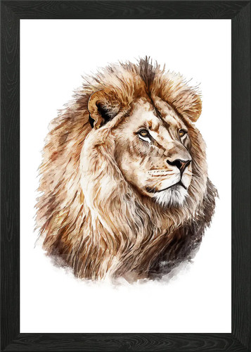Lion watercolor painting - lion,