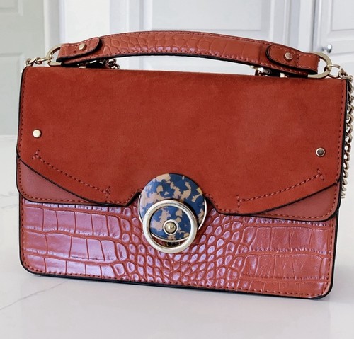 Orange faux leather - orange,