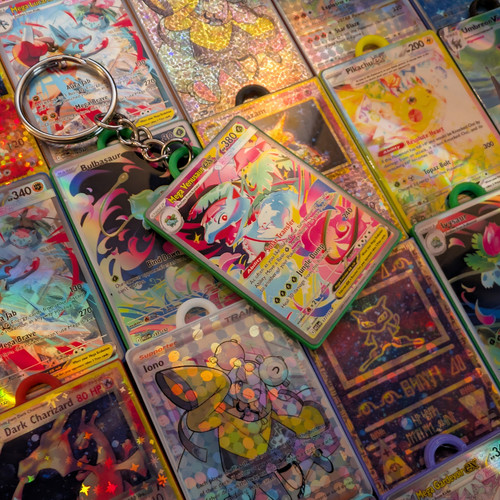 Custom pokémon card keychain - custom,