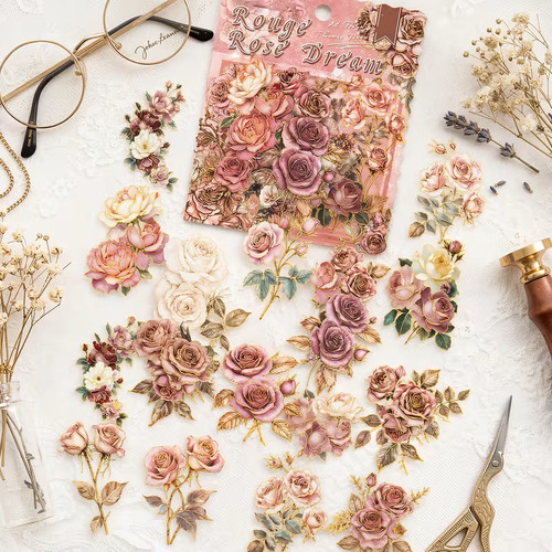 Vintage rose peony hot foiled - peony,