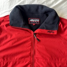 Mens Musto Snugs Jacket Size Medium (M) in Red Full Zip Polartec Vintage