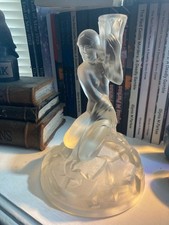 Vintage Art Deco Walther & Sohne Clear Glass NudeNaked Lady Lamp base only 1930s