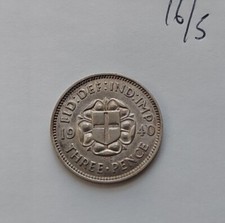 1940 King George VI Silver Threepence Coin Very Nice Circulated Condition 3d