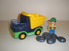 Playmobil 123 Construction, Dumper Truck & Figure +Rock Load, immaculate.