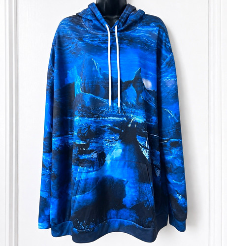 Blue black wolf - blue/black, print