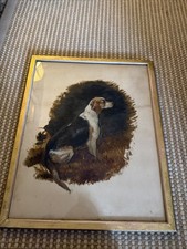 Framed Antique Painted Hound