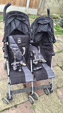 Maclaren Twin Double triumph Stroller Black pram pushchair twins lightweight 