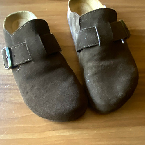 Mens brown leather clog - m&s,