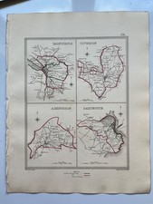 Devon towns antique map