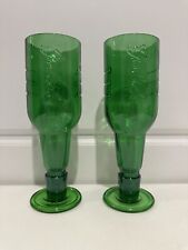 VINTAGE PAIR GROLSCH BEER GLASSES MADE FROM RECYCLED BOTTLES limited edition 