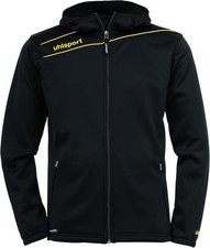 uhlsport Men's Stream 3.0 Hooded Jacket Coat, Sports Jacket, Black/Corn Yellow, XS