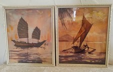 Pair of 1950s Vintage MCM Art