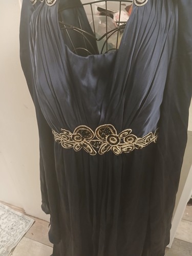 Ball gown dress navy silk - ball,