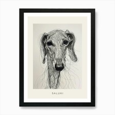 Saluki Dog Line Sketch 2
