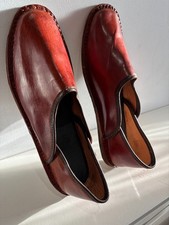 Indian Handmade Rajasthani Men Shoes Leather Jutties Slip-On, UK SIZE 10 *NEW