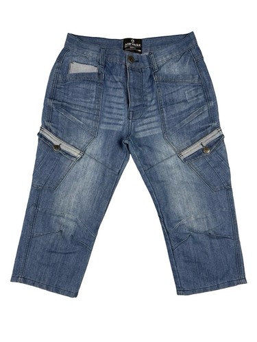 Airwalk blue denim long cargo - blue,