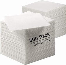White Paper Napkins 30cm 1-Ply Serviettes for Restaurants Events, BBQs & Parties