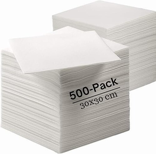 White paper napkins 30cm - white,