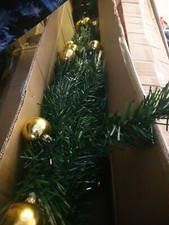 5ft (150cm) Green Fibre Optic Christmas Tree - Gold Baubles & Star Topper