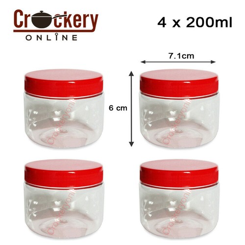 200ml plastic storage jars - plastic,